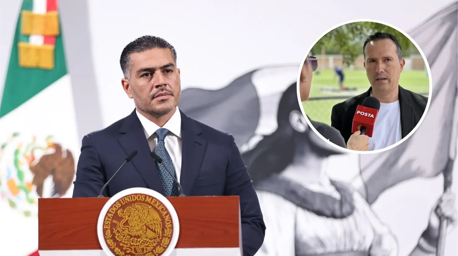 El titular de la SSPC, Omar García Harfuch, habló con Jesús Vargas, CFO de POSTA. | Foto: Especial