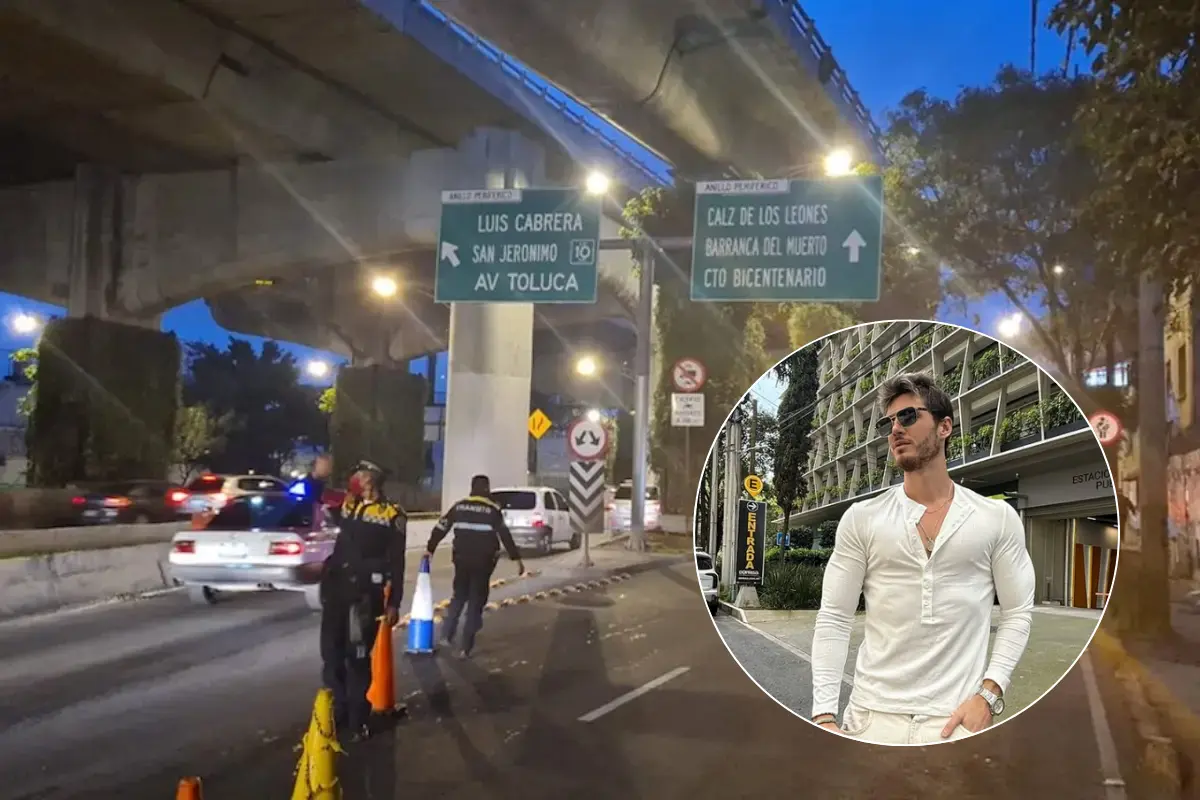 Lateral de Periférico en CDMX y Fede Dorcaz. Foto: SSC_ CDMX | CANVA | IG (Fede Dorcaz)