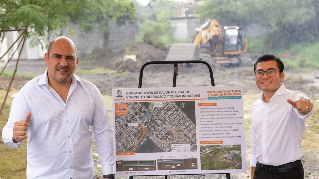 Félix Arratia inicia obra pluvial en Juárez para proteger a miles de familias