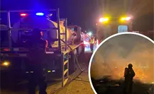 Incendio consume tejaban en Ramos Arizpe; sospechan que fue provocado