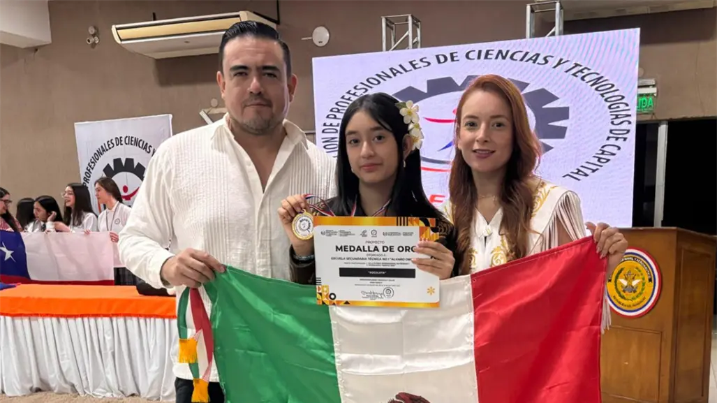 Estudiante de Tamaulipas ganó el oro en Feria Científica y Tecnológica realizada en Paraguay