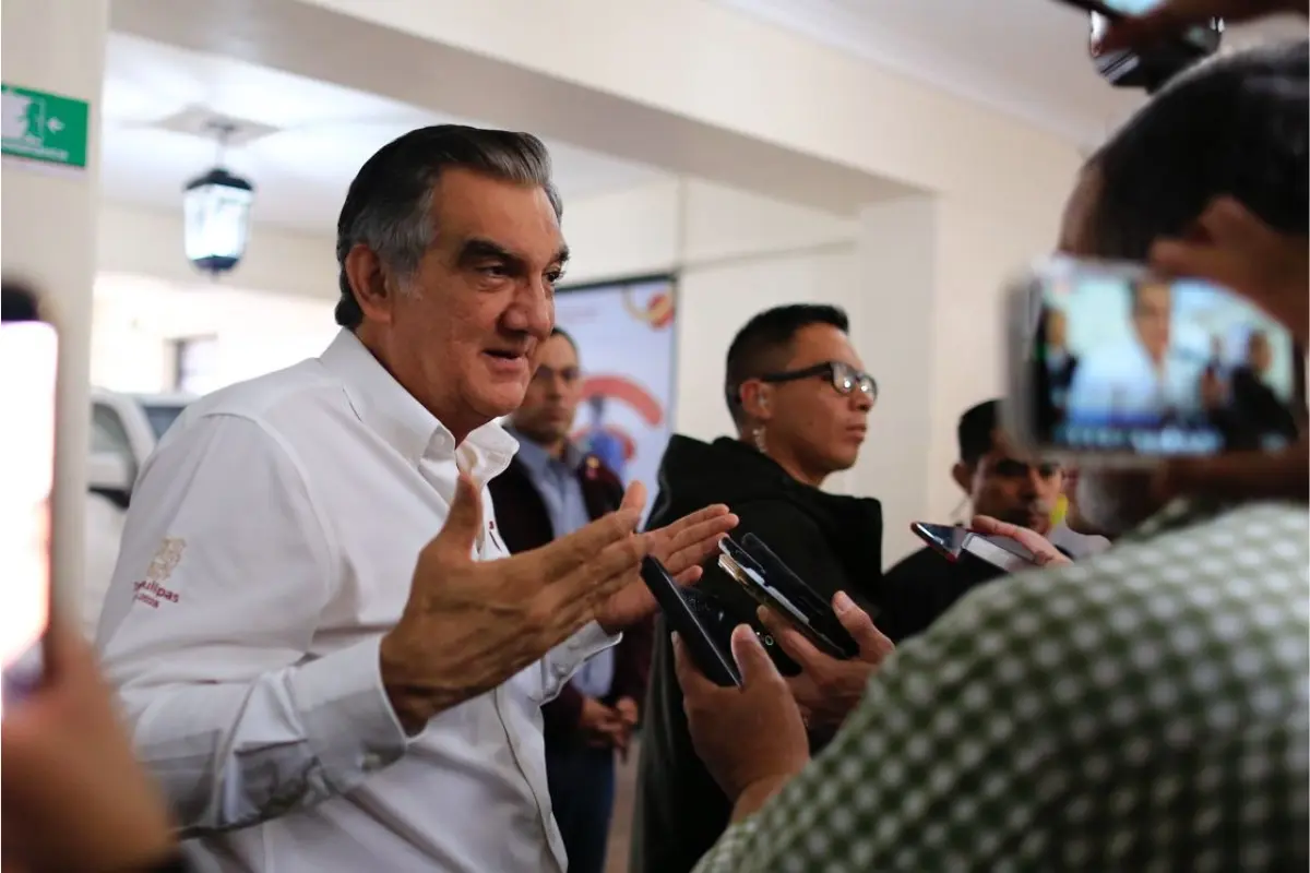 Américo Villarreal Anaya, gobernador de Tamaulipas, hizo un balance de las condiciones de la infraestructura hidráulica en Tamaulipas y de las más recientes lluvias en el estado. Foto: Carlos García