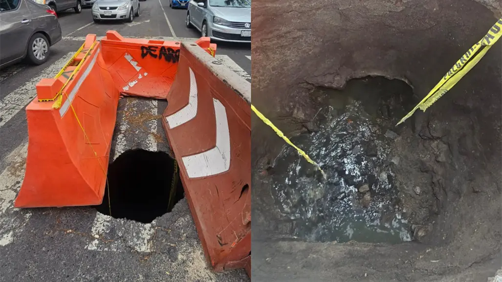 Socavón sorprende a habitantes de San Juan de Aragón, Gustavo A. Madero; investigan causas
