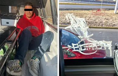 Detienen a sujeto por rayar ruta Aquí Vamos Gratis en Saltillo