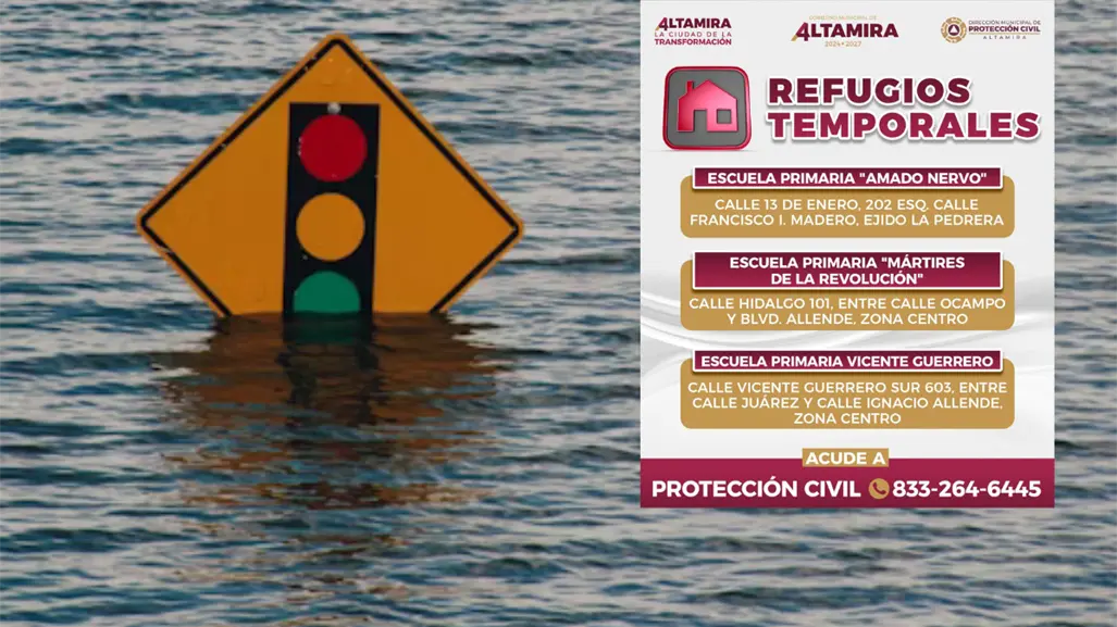 Estos son algunos refugios temporales en Altamira por las lluvias