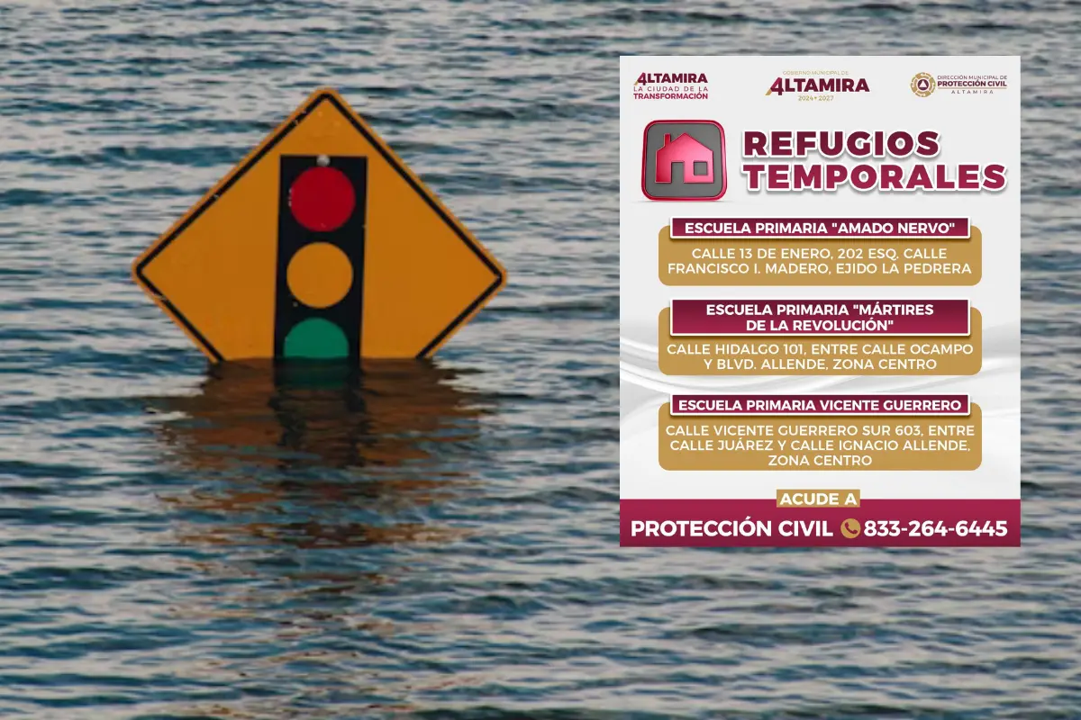 El gobierno municipal de Altamira invita a los ciudadanos a los refugios temporales para protegerse de la lluvia