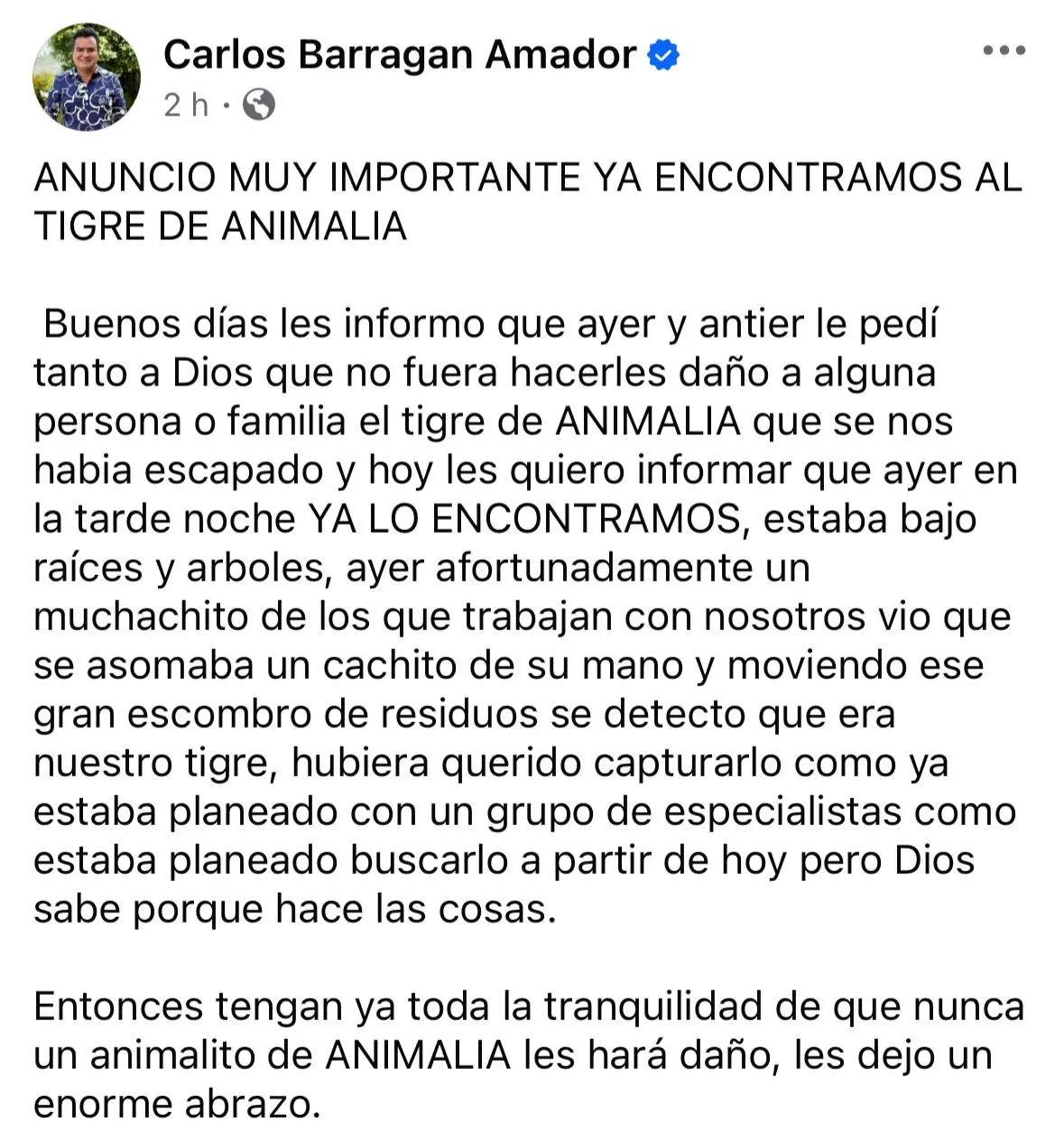 Foto: Facebook (Carlos Barragán Amador)
