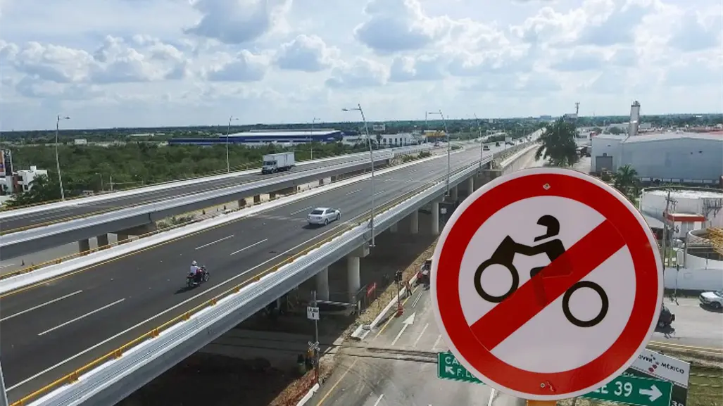 ¿Cuál es la multa por subir los puentes del periférico en moto en Mérida?