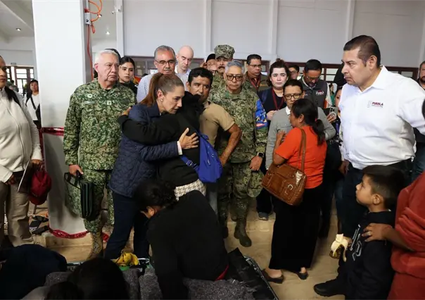 Claudia Sheinbaum llega a Huauchinango, Puebla a visitar a afectados por las lluvias