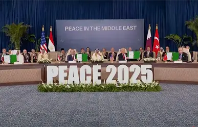 Donald Trump firma acuerdo de paz de Gaza junto líderes de Egipto, Qatar y Turquía