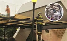 VIDEO | Policías salvan a hombre que intentó lanzarse desde estructura del Metro Mixcoac en CDMX