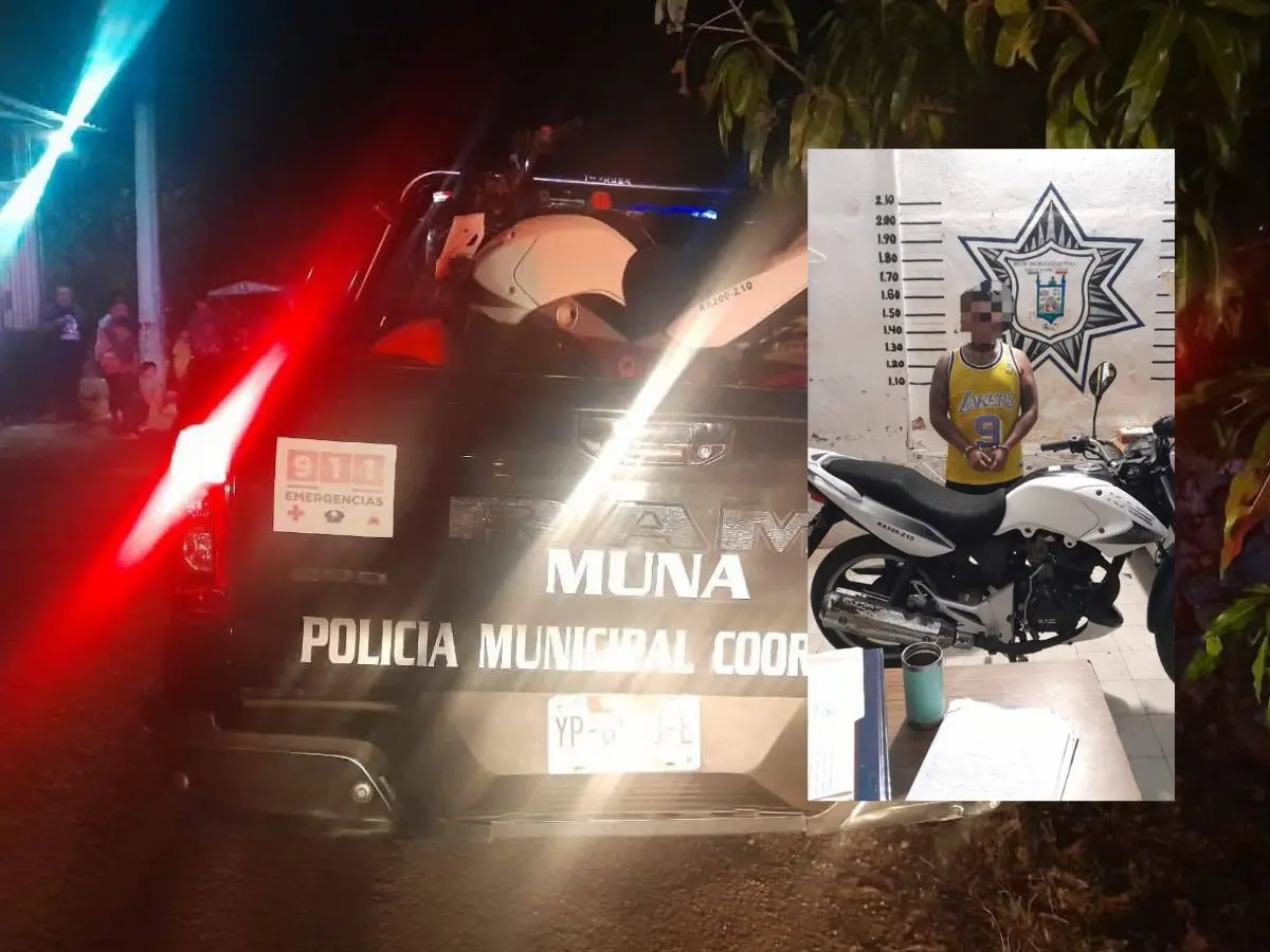 Las autoridades de Muna informaron sobre la detención de una persona quien habría robado una moto y que fue capturada tras un operativo.- Fuente Noticias del Sureste Yucatán