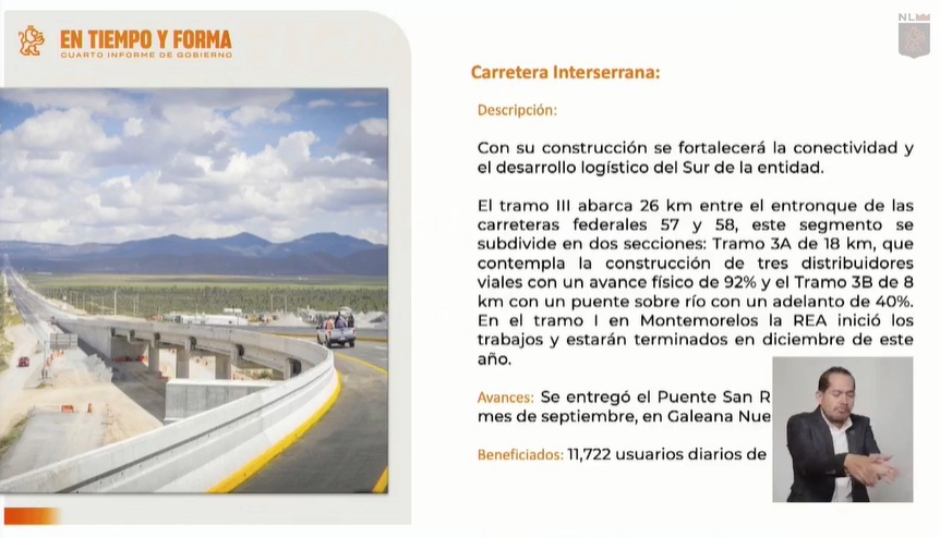 Entregan avance del tramo III de la Carretera Interserrana
