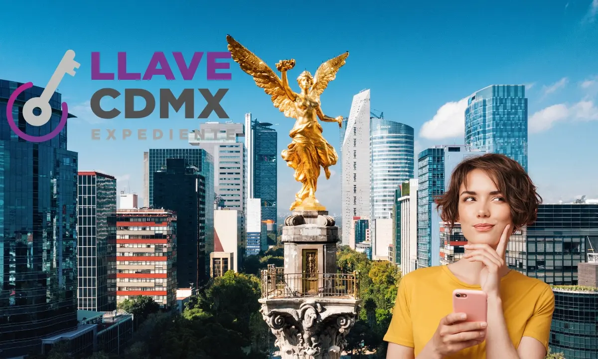 CDMX, persona pensando si tramitar la Llave CDMX, logo CDMX.  Foto: Gobierno CDMX | Canva