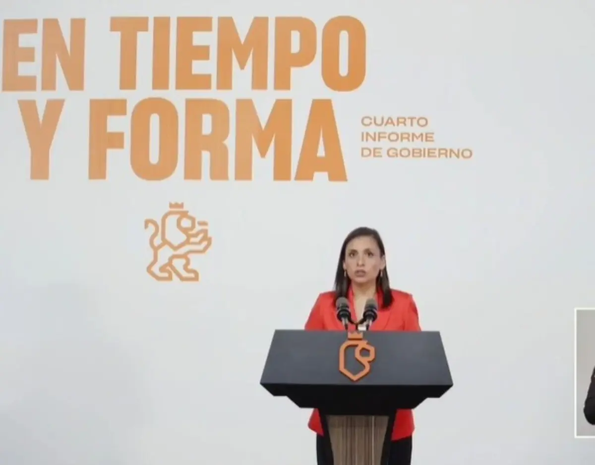 Melissa Segura, secretaria de Cultura de Nuevo León en conferencia de prensa. Foto: Gobierno de Nuevo León.
