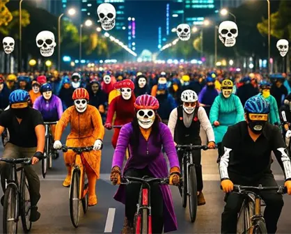 Prepara tu bici y tu disfraz: así será el paseo nocturno de Día de Muertos en CDMX