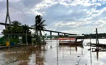Así sobreviven los pasos de lancha al desbordamiento del río Pánuco en Tamaulipas