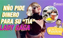 Niño pide dinero en la calle para su tía enferma; era una foto de Lady Gaga Niño pide dinero en la calle para su tía enferma; era una foto de Lady Gaga