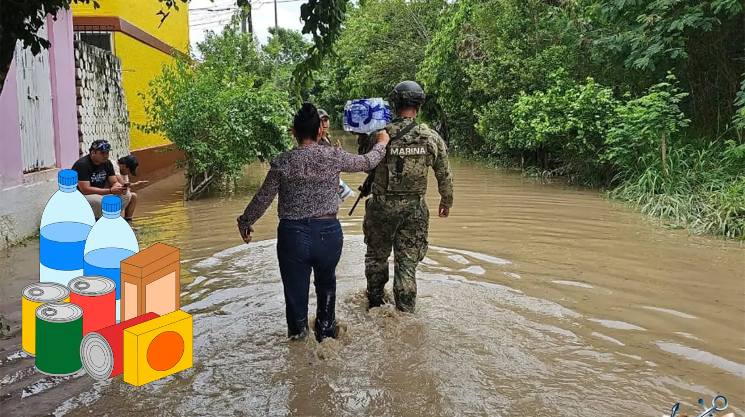 Estos son los centros de acopio para llevar a los damnificados de Poza Rica. Foto: Claudia Sheinbaum Pardo.