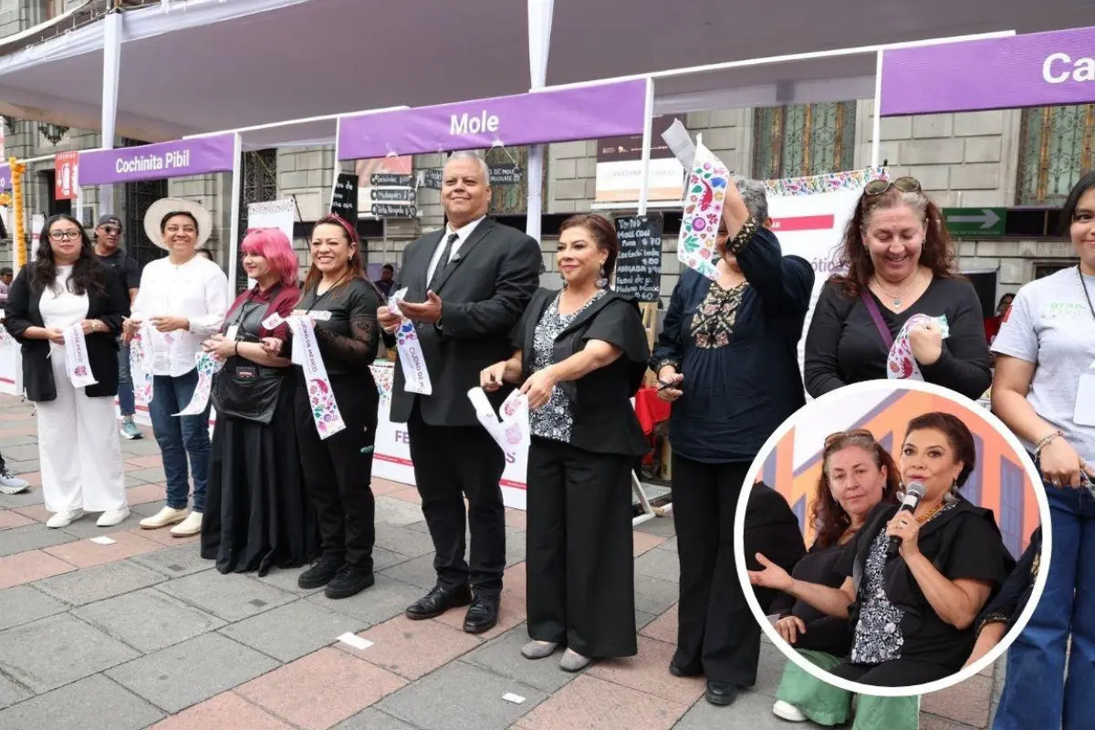 Brugada en la Feria de los Barrios. Foto: X @Gobierno CDMX l Canva