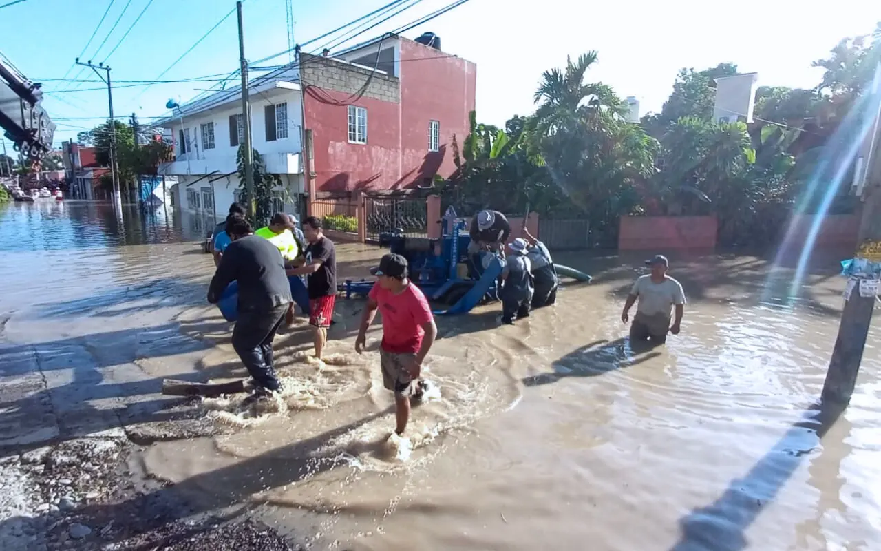 Localidad afectada por las lluvias en Álamo Temapache, Veracruz. Foto: X (@conagua_mx)