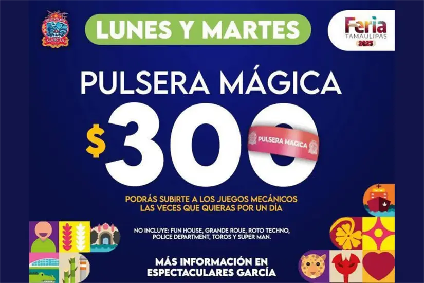 La pulsera mágica se utilizará únicamente lunes y martes | Foto: FB Espectaculares García