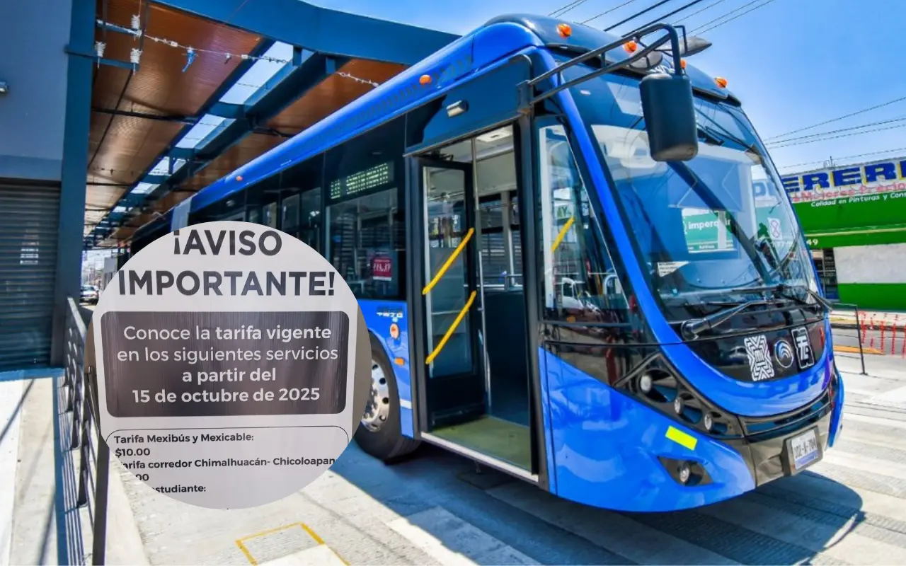 Mexibús eléctrico en el Estado de México. Foto: X/ @JuanCama14 (Canva)