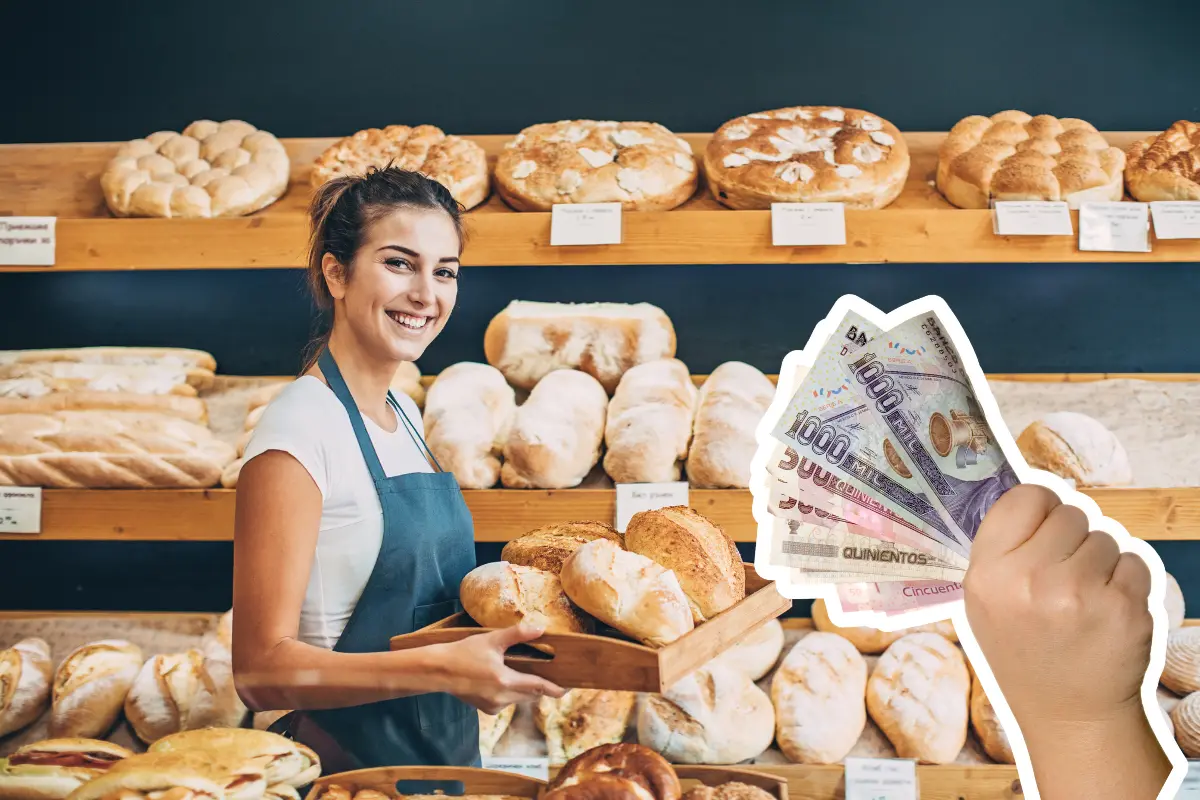 De fondo emprendedora, mano con billetes. Foto: Canva