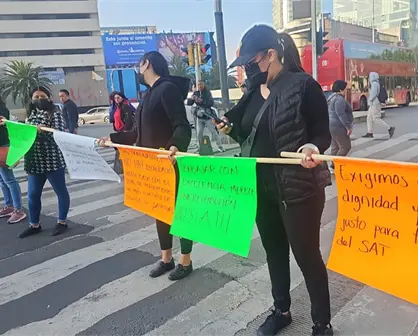 Trabajadores del SAT retiran bloqueo tras 8 horas de protesta en Reforma, CDMX