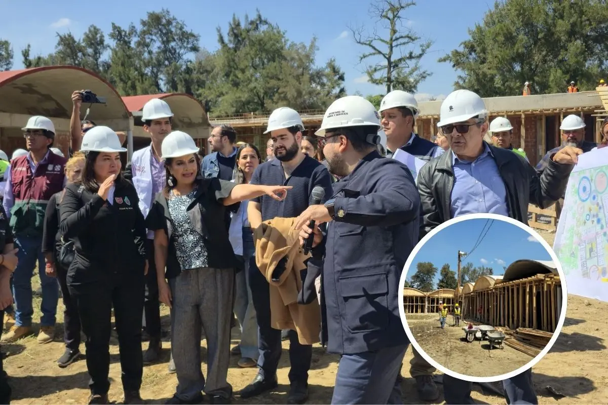 Autoridades de la CDMX supervisando la construcción de nueva Utopía. Foto: Mario Flores | Canva