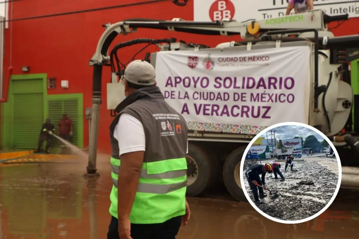CDMX envía apoyo a Veracruz. Foto: Gobierno CDMX l Canva