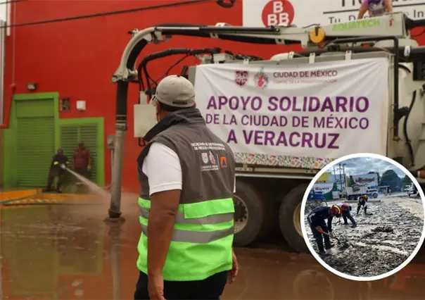 CDMX moviliza 138 trabajadores y maquinaria para ayudar a Poza Rica y Álamo