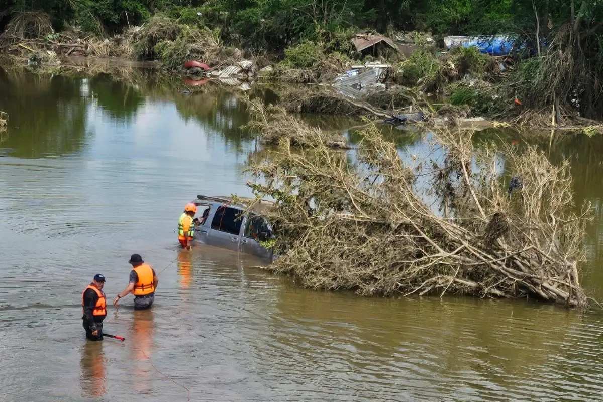 Inundación en Veracruz. Foto: X (@SEGOB_mx)