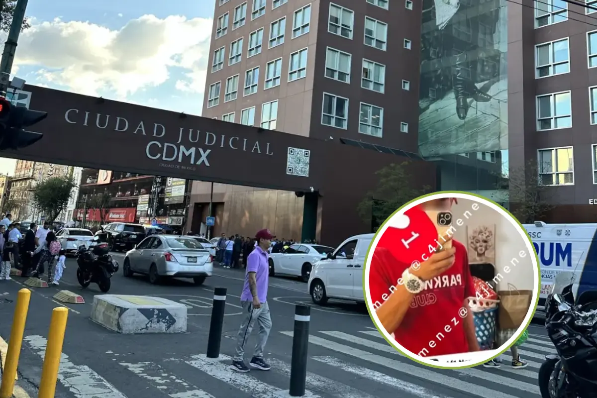 Ciudad judicial y presunto responsable de David Cohen. Foto: @Leonard0_245 | C4 Jiménez | Canva