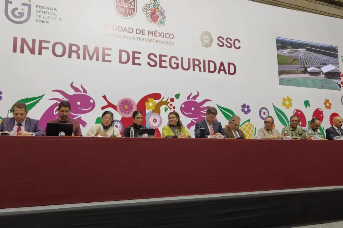 Clara Brugada y gabinete de seguridad de CDMX. Foto: Laura Ávila