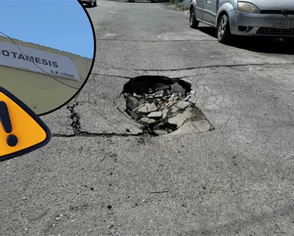 Vecinos en Ramos Arizpe viven entre pozos; piden reparación de hundimientos en Manantiales del Valle, tienen 8 meses sin respuesta