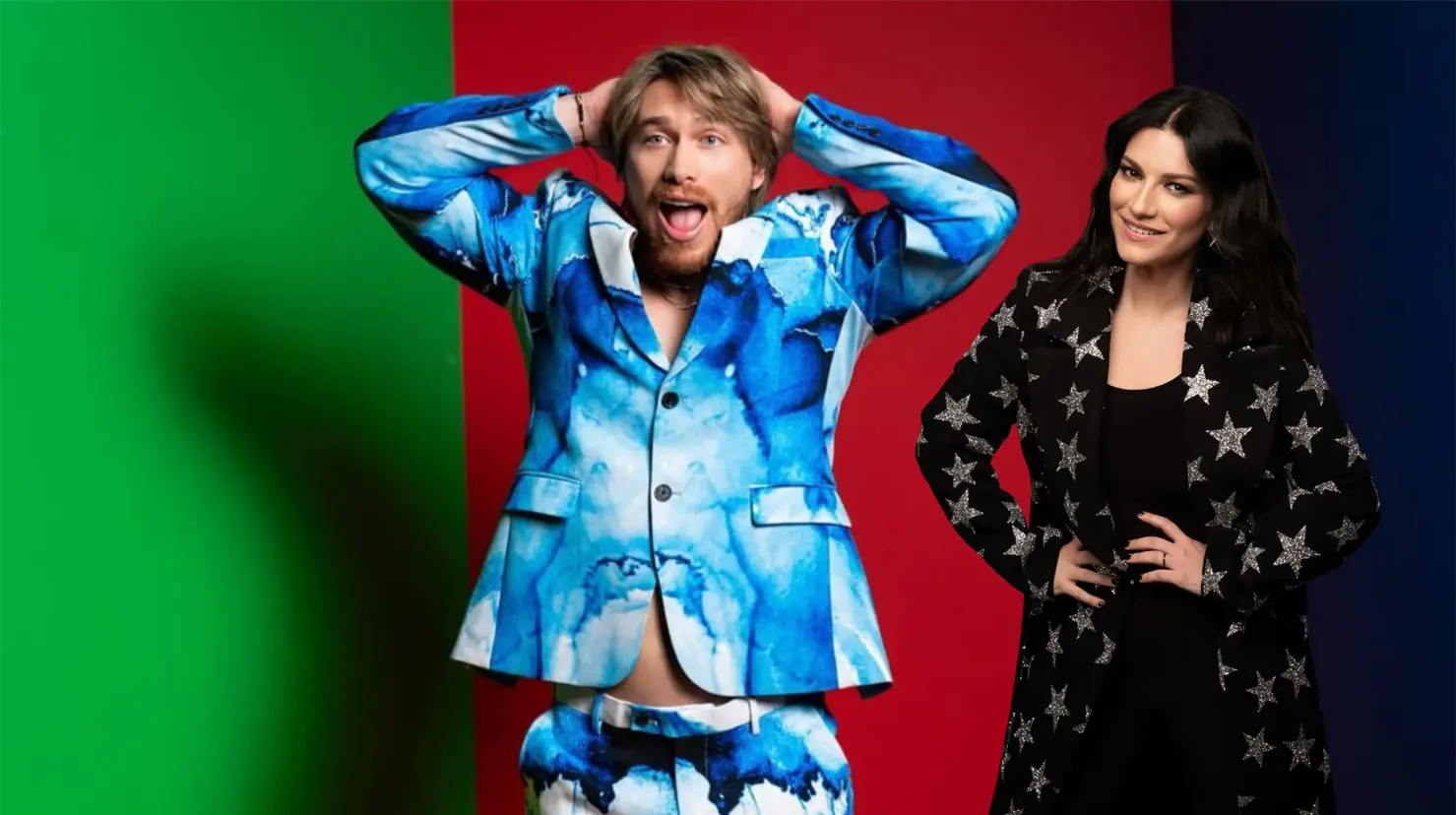 Aldo De Nigris y Laura Pausini cantaron en el kareoke el éxito de la italiana Víveme. Foto. Especial/Canva.