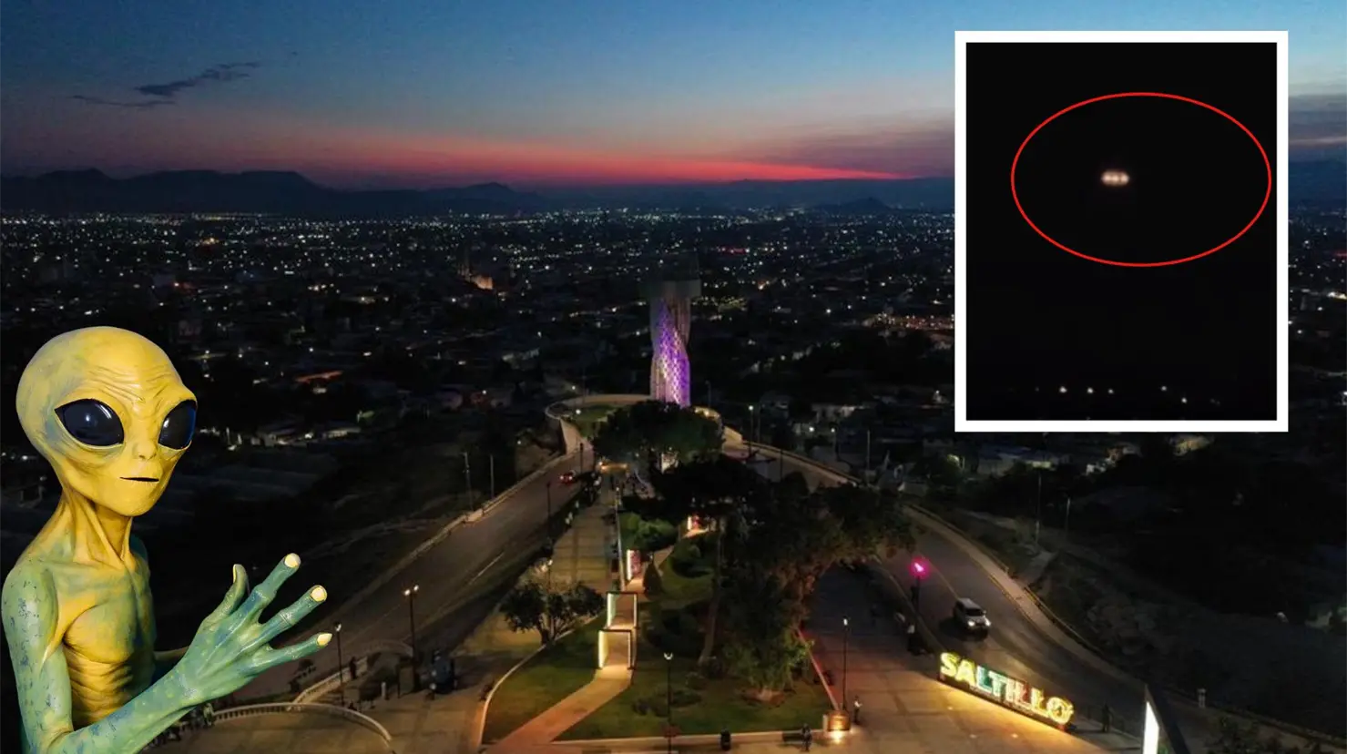 El video muestra a una supuesta nave nodriza en Saltillo. (Fotografía: Jaime Maussan | Canva)