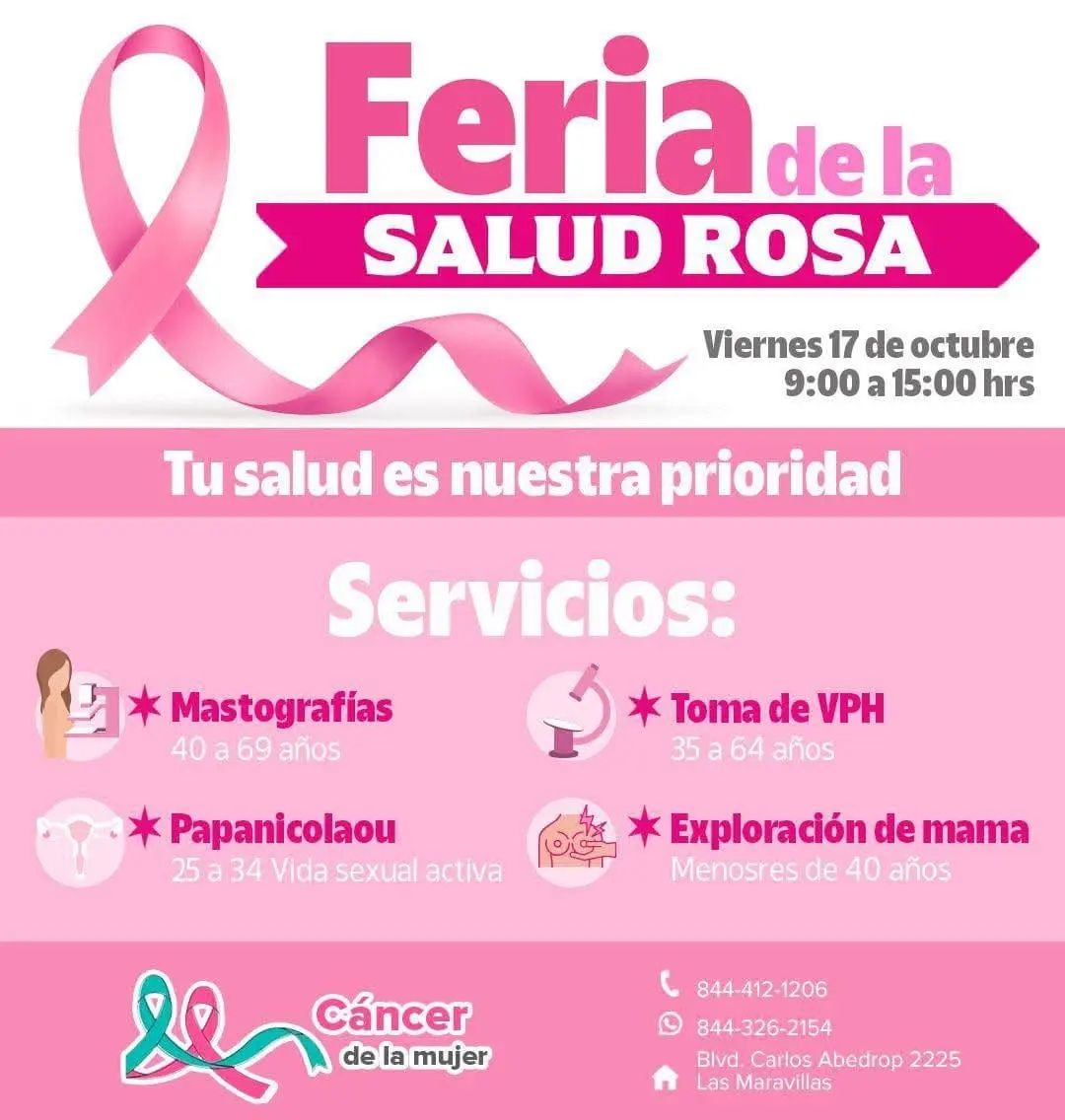 Feria de la Salud Rosa en Saltillo / Foto: Cruz Roja