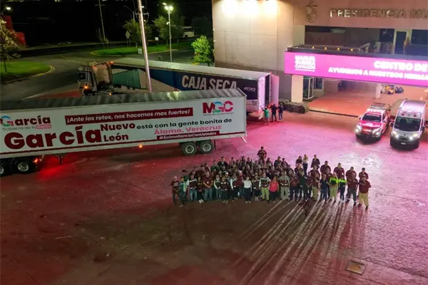 Alcalde de García Manuel Guerra Cavazos encabeza envío de más de 65 toneladas de ayuda a Veracruz tras inundaciones