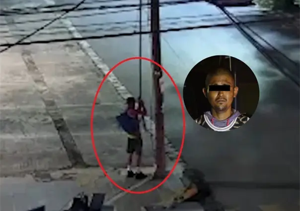 VIDEO | Captan robo de cable en Monterrey y policía actúa al instante contra el responsable