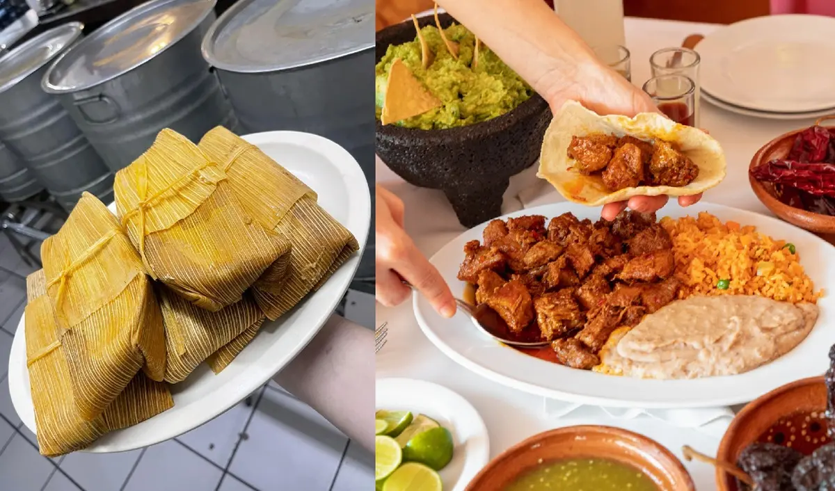 Los tamales de Juárez y el asado de puerco de Santiago, son dos joyas de la gastronomía de Nuevo León. Foto: Facebook Tamales 3 Hermanos / Facebook Las Palomas de Santiago