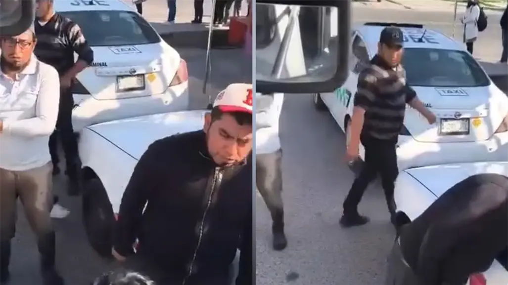 VIDEO | Taxistas agreden a chofer de transporte escolar frente a niños en Jiquipilco