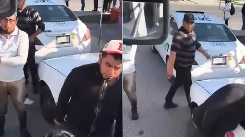 VIDEO | Taxistas agreden a chofer de transporte escolar frente a niños en Jiquipilco