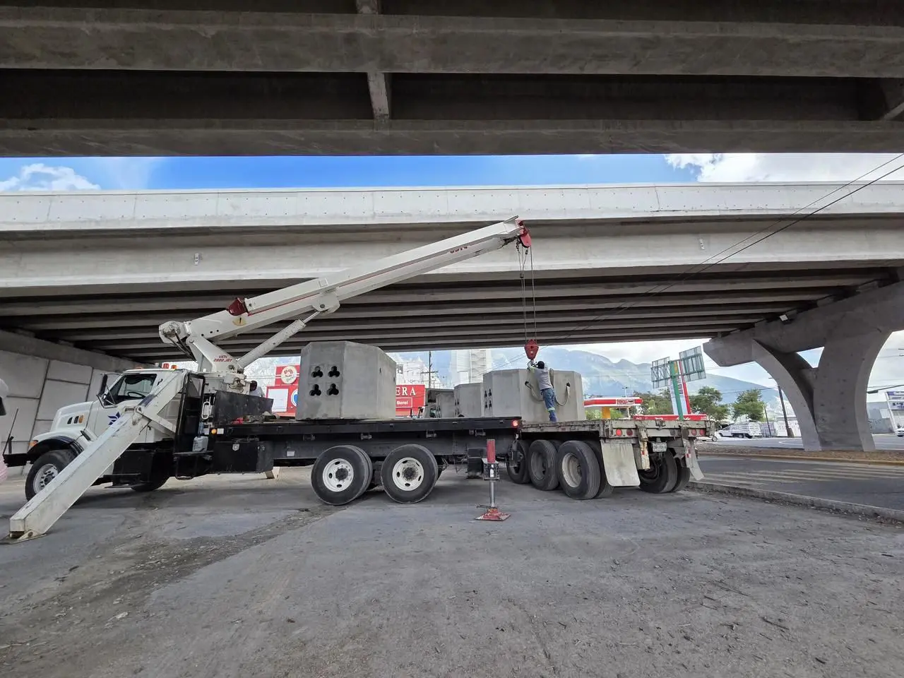 Se plantaron 16 árboles de cinco pulgadas a los costados y bajos del puente tras su inauguración. Foto: Gobierno de Santa Catarina.