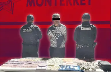 Cae presunto narcomenudista en Monterrey con diversas bolsas de droga