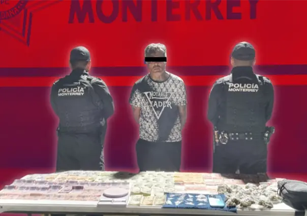 Cae presunto narcomenudista en Monterrey con diversas bolsas de droga