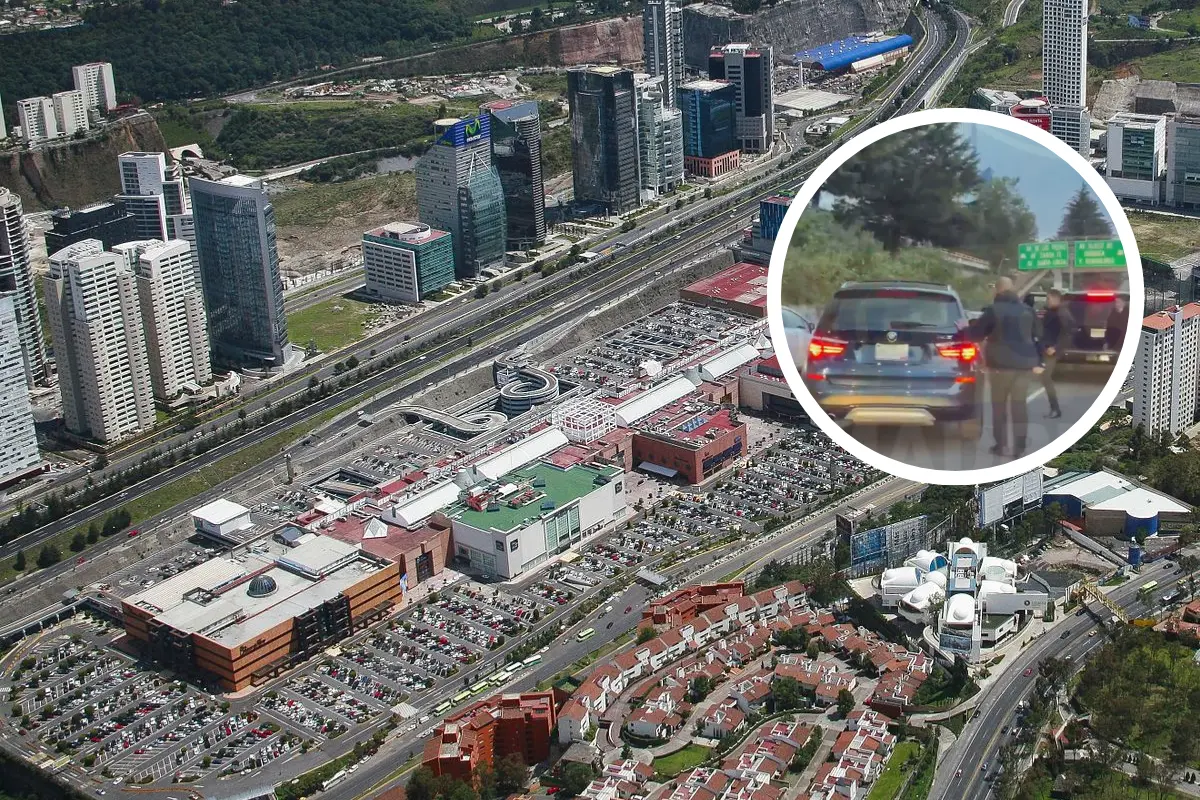 De fondo Santa Fe, escoltas tratando de golpear a conductor. Foto: Wikipedia | Captura de pantalla