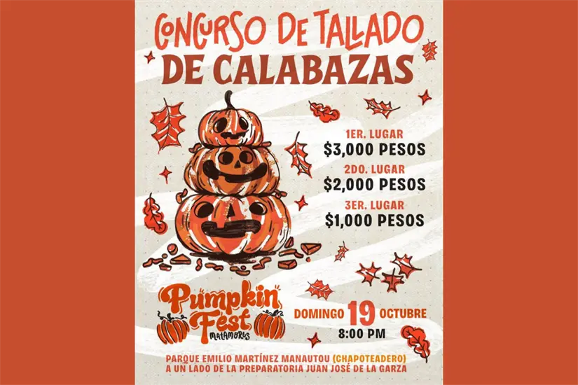 Premios en efectivo para los primeros lugares | Foto: FB Pumpkin Fest Matamoros