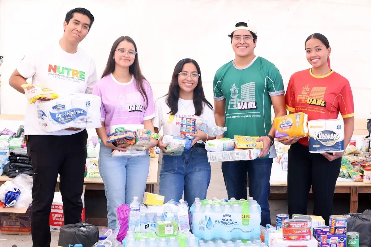 La campaña Mano Cadena de la Universidad Autónoma de Nuevo León (UANL) tiene como objetivo recolectar artículos de primera necesidad para las familias afectadas por las lluvias e inundaciones en el estado de Veracruz. Foto: Universidad Autónoma de Nuevo León (UANL)
